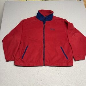 Vintage Eddie Bauer EBTEK Fleece Jacket Mens XXL Red Full Zip 90s USA Made